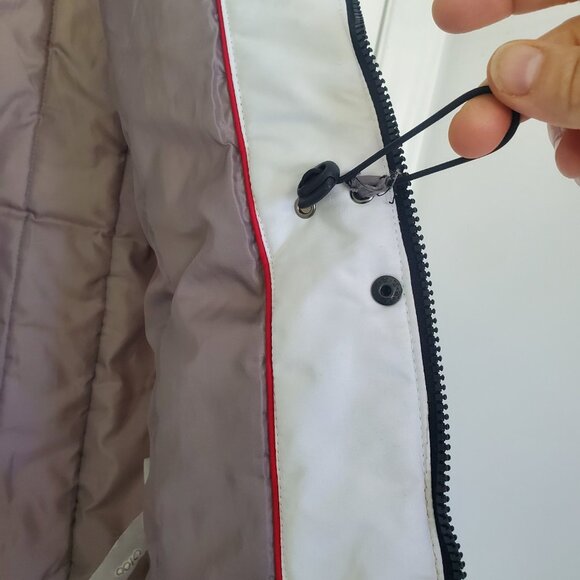 Point Zero White Winter Coat Medium | Cinch Waist Puffer Jacket with Hood - Picture 4 of 13